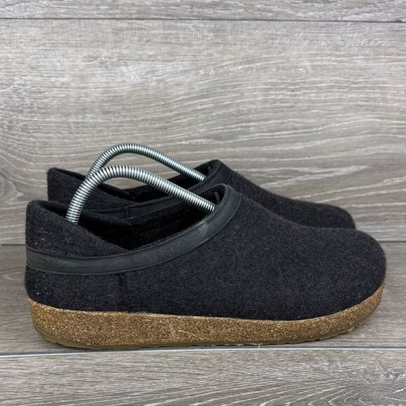 Haflinger Grizzly Buffalo Men’s Sz EU 42 Charcoal Pure New Wool Slip On Loafers - Picture 1 of 10